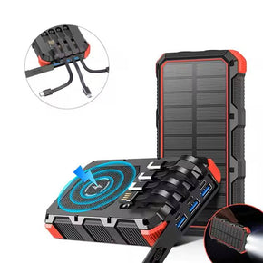 36800mAh Solar Wireless Power Bank - 22.5W Fast Charging with Camping Light